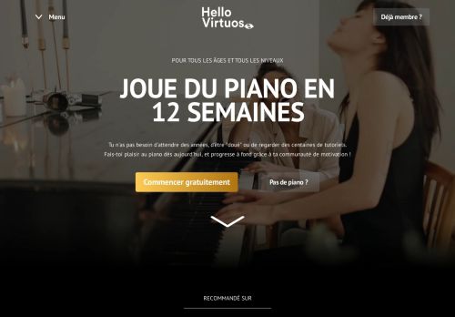 Startup HELLO VIRTUOSO Le Coaching En 12 Semaines Pour Apprendre Le Piano